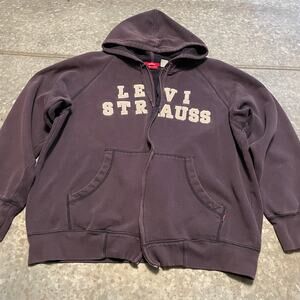 Vintage Levi's Levi Strauss Spellout Embroidered Hoodie Sweatshirt XL 90s Y2K